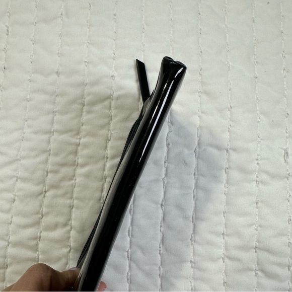 Victoria's Secret Black Pouch with Pink Text Cosmetic Bag - Picture 5 of 7